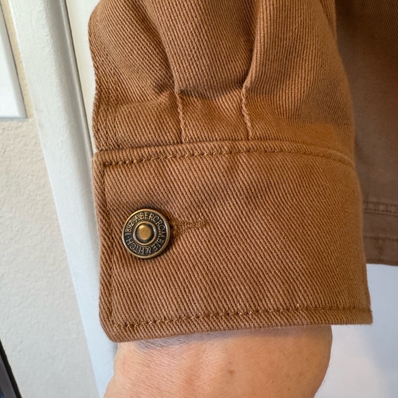 Abercrombie & Fitch Workwear Jacket XS Twill Utility Button Front Tan - Picture 10 of 12